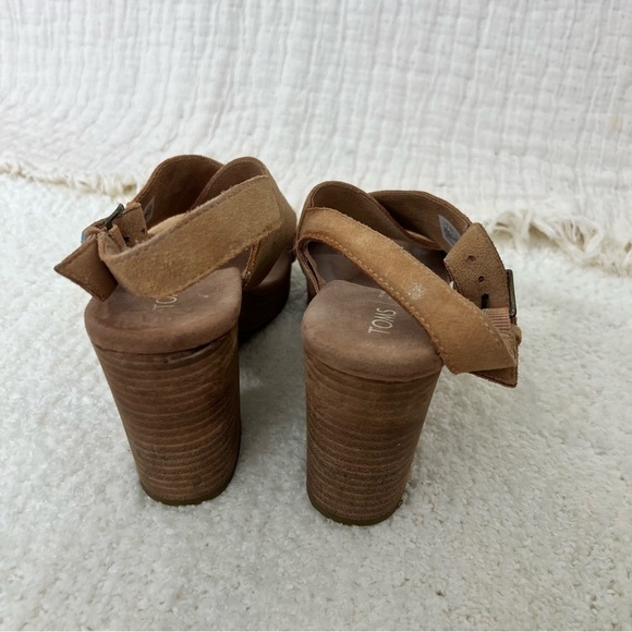 Suede Toms chunky sandals size 8 - Picture 5 of 8